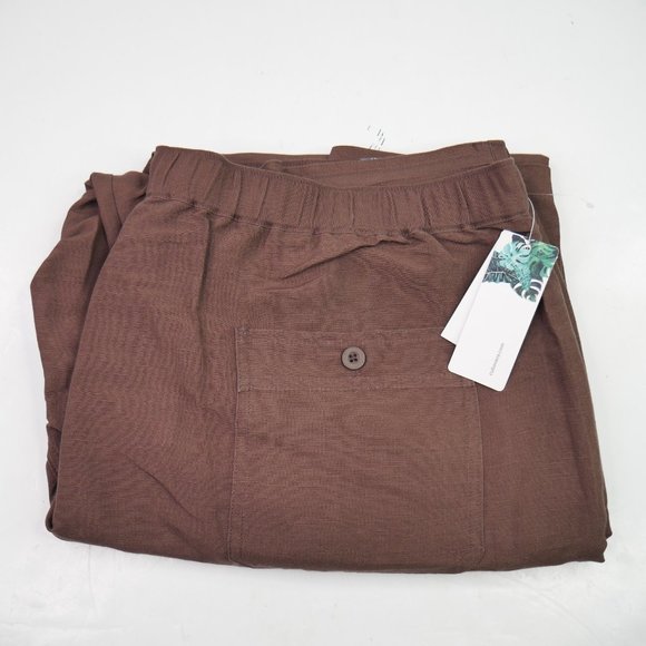 Cubavera Linen-Blend Beach Wide Leg Mens Pants - Picture 4 of 7